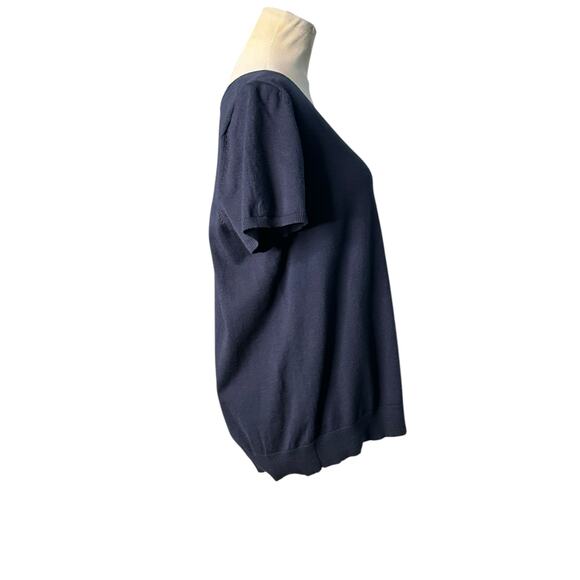 Talbots navy blue short sleeves sweater top size X - 14 - Picture 5 of 16